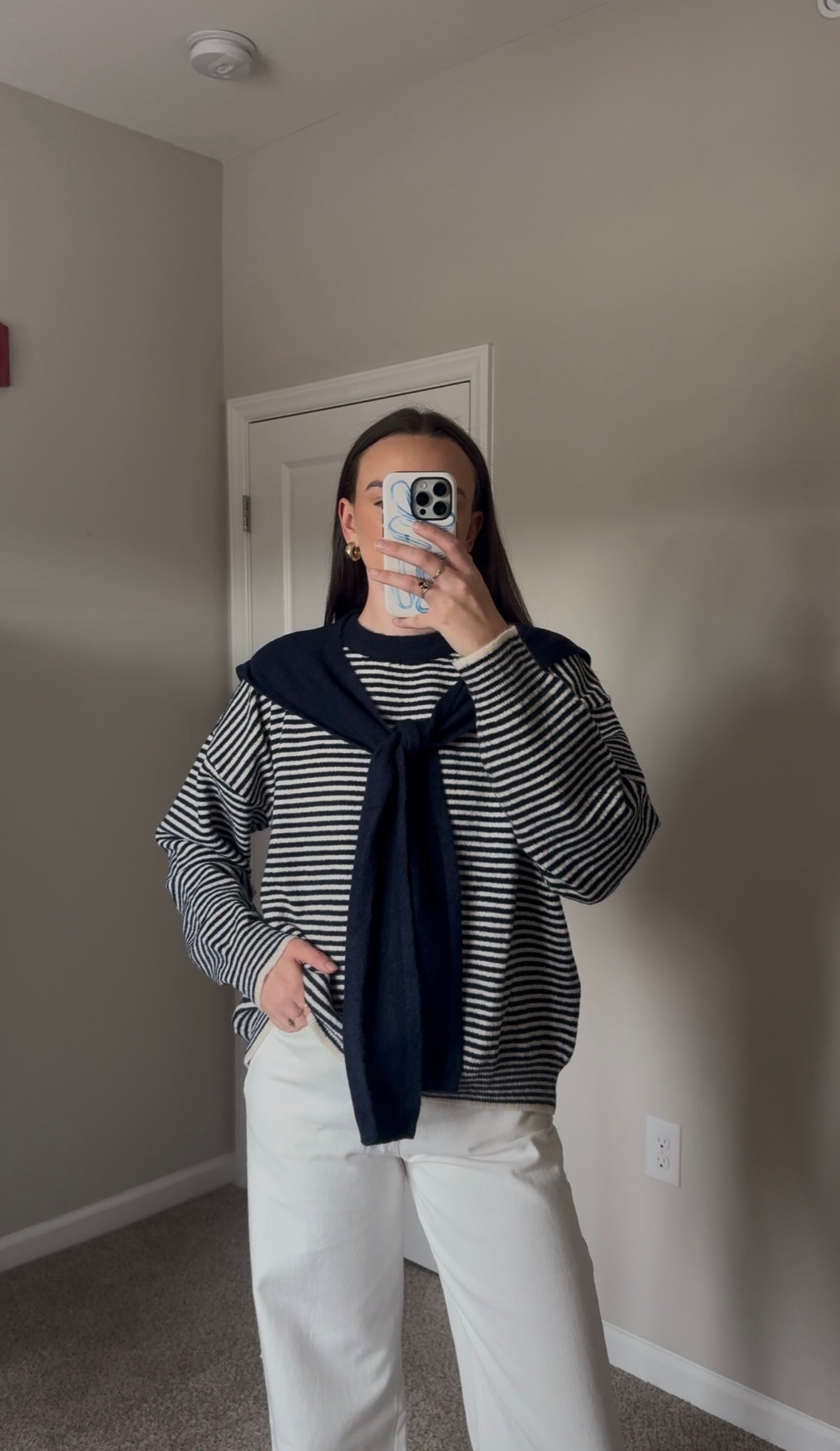 Brandy Striped Sweater - Navy