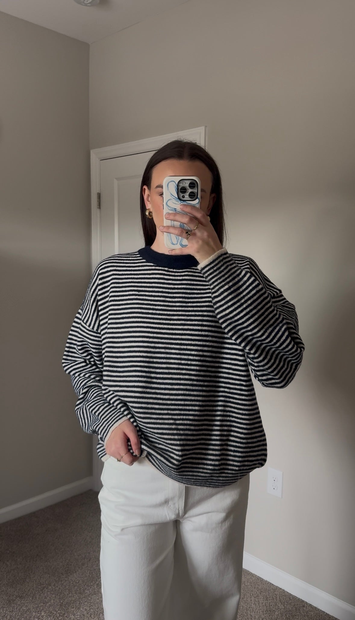 Brandy Striped Sweater - Navy