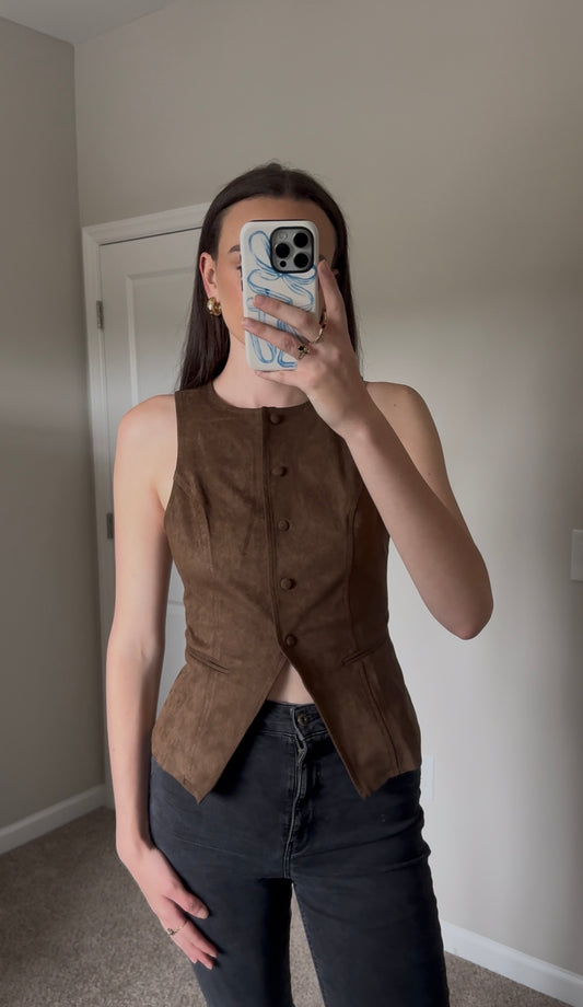 Heather Suede Vest