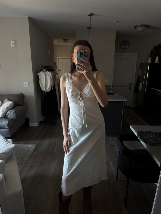 Hazel Eyelet Midi Dress