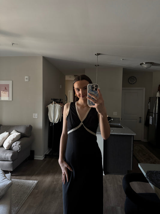 Louise Lace Trimmed Midi Dress