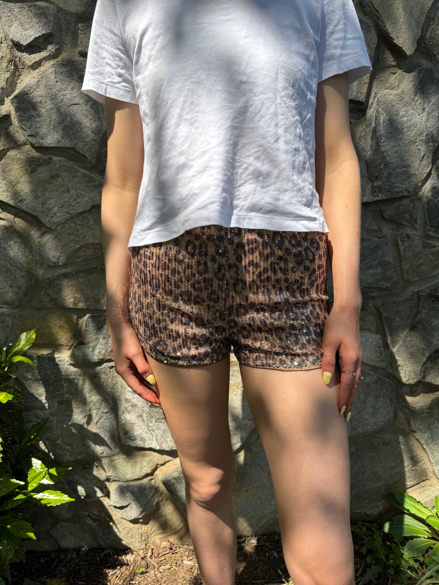 Sequin Cheetah Shorts