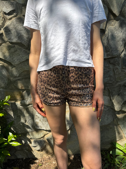 Sequin Cheetah Shorts