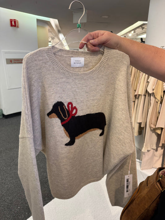 Dachshund Sweater- Oat